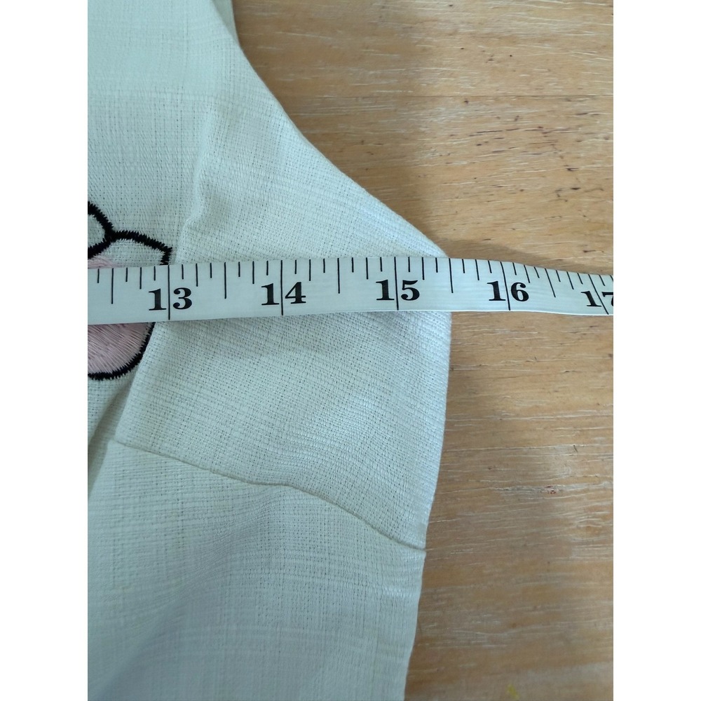 Boden White Embroidered Floral Garden Cotton Summer Dress Sz 2 Coquette Pockets - Picture 10 of 10